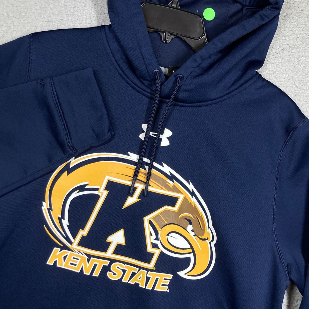 Kent State Hoodie Mens Large Navy Blue Golden Flashes Under Armour Pullover FLAW